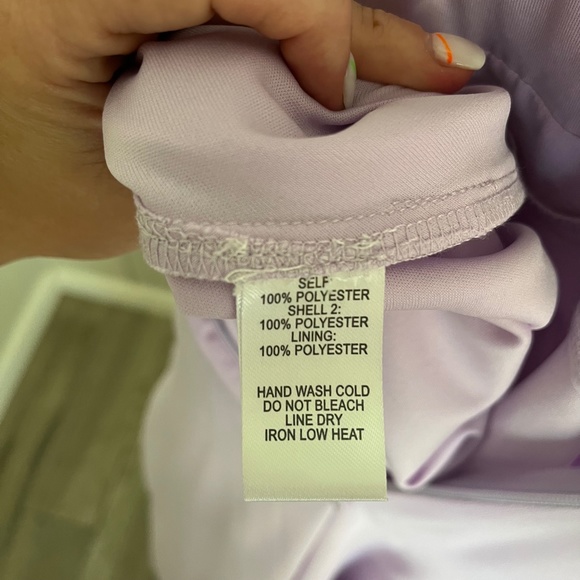 LULU Lavender Halter Lace Dress with Slit - Picture 11 of 12